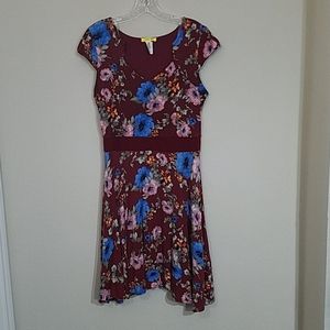 Wine floral dress
